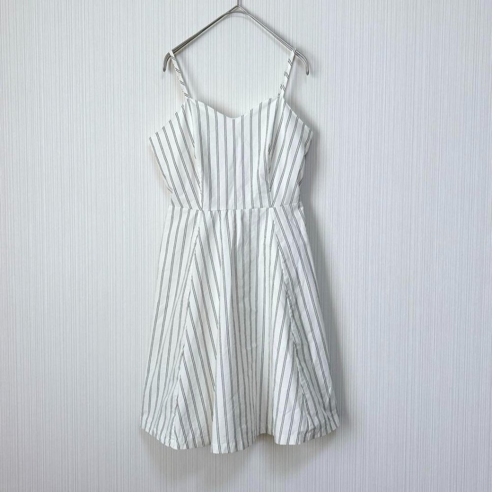 Blanche Mini Dress White Black Stripe Camisole Dress